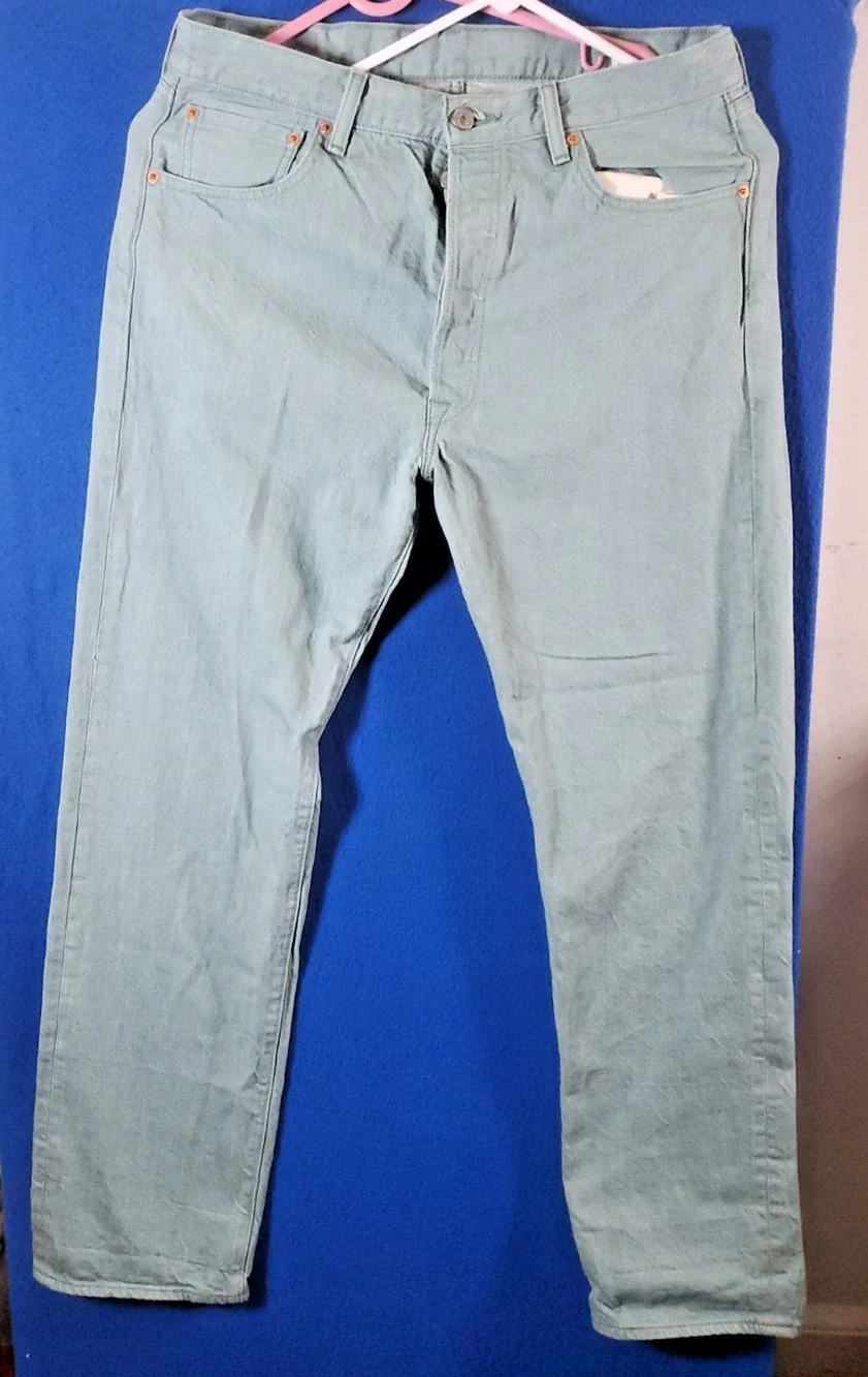 Levis 501xx White Oak Cone Denim Jeans Mens 36x34 Light Wash Button Fly Straight